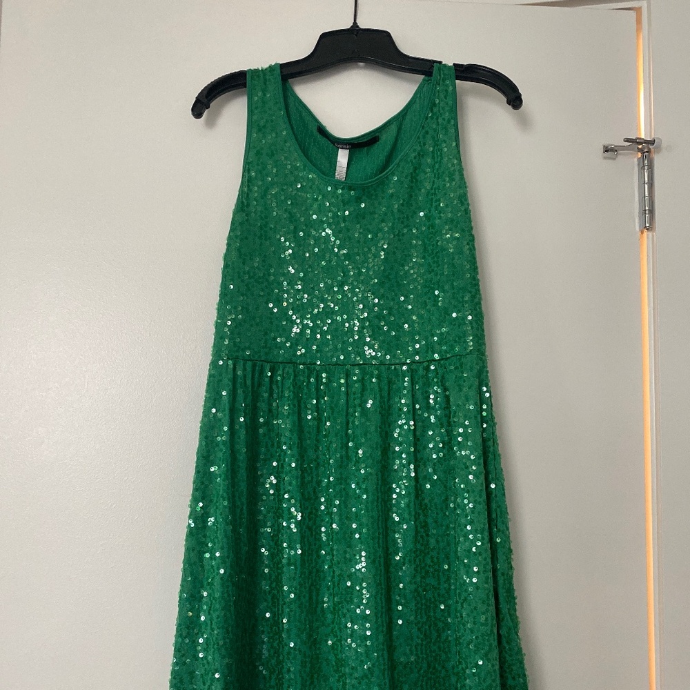 Green sequin dress
